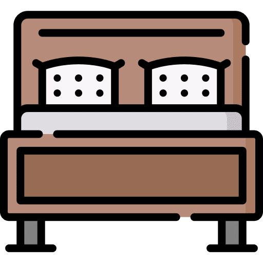 Double bed furniture and household double bed hotel icon