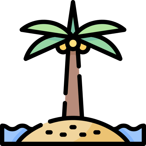 Island beach social media sun icon