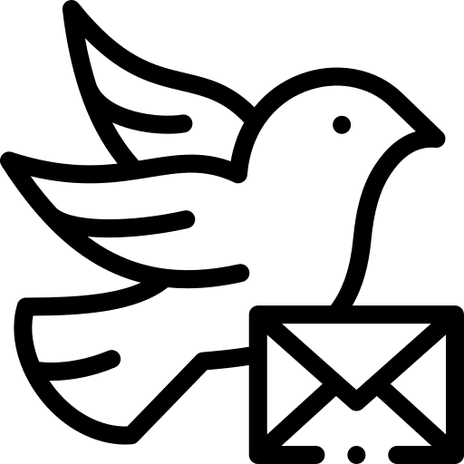 Carrier pigeon bird note peace icon