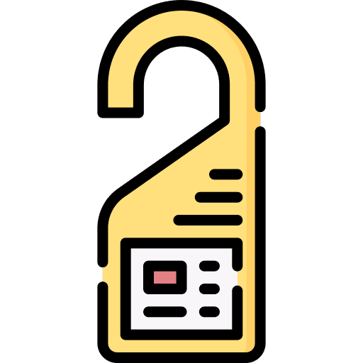 Door hanger do not disturb sign hanger doorknob icon