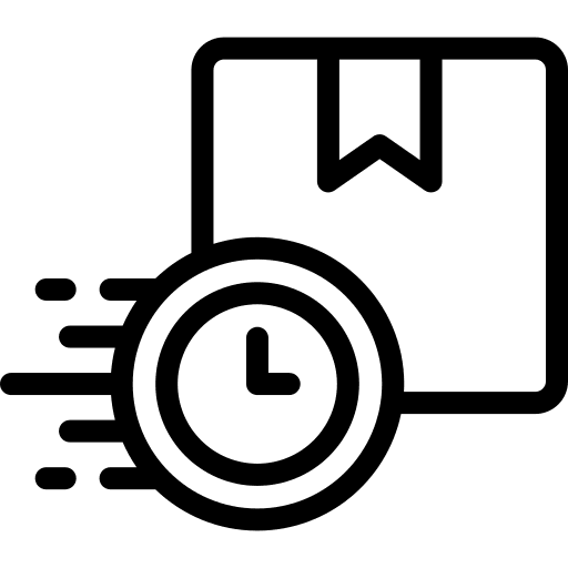 Fast delivery time box packaging icon