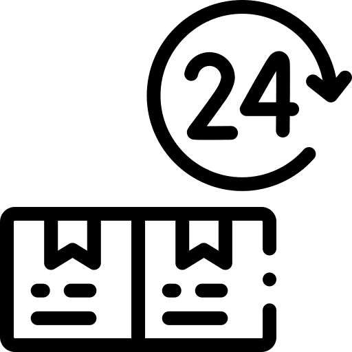 24 hours commerce and shopping vehicle delivery icon