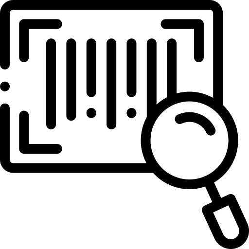Barcode loupe search scan icon