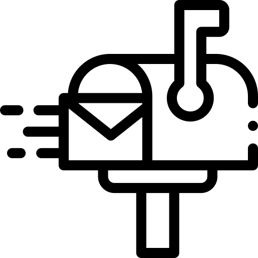 Mailbox architecture and city communications post icon