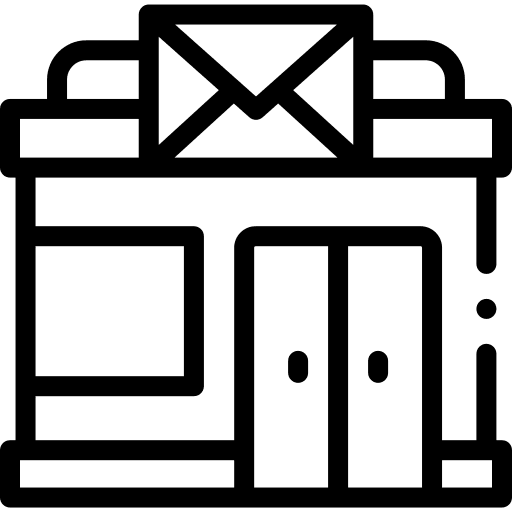 Post office communications buildings package icon