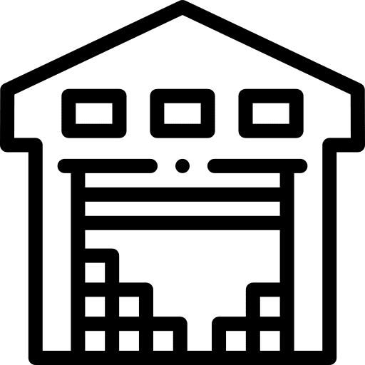 Warehouse shipping and delivery logistics warehouse icon