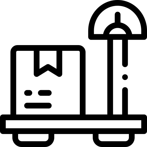 Scale package weighing machine box icon