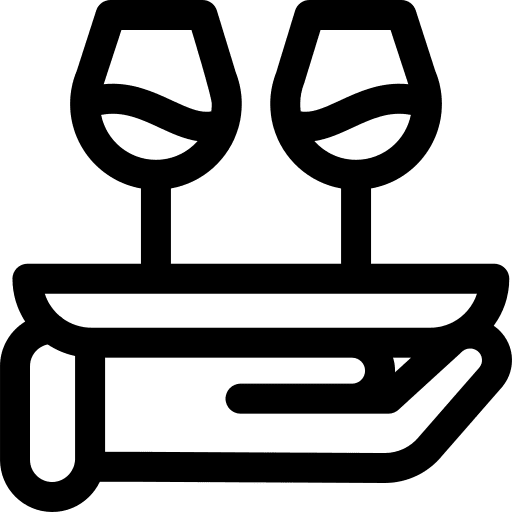 Serve tray food and restaurant hand icon