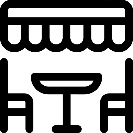 Terrace coffee shop restaurant seat icon