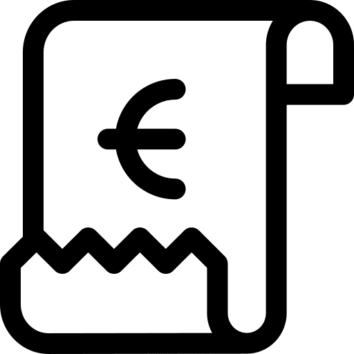 Bill payment business and finance euro symbol icon