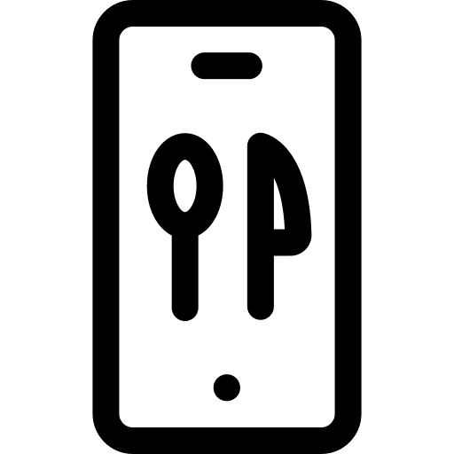 Online order food and restaurant knife food icon