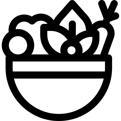 Salad vegetables bowl vegetarian icon