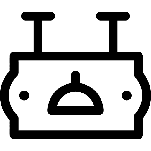 Signboard cloche serving dish food tray icon