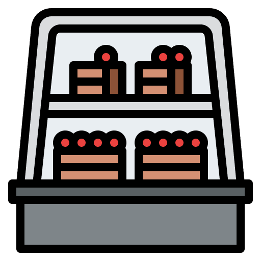Cakes cake bakery refrigerator icon