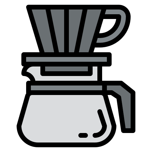 Dripper pour coffee tea cup icon