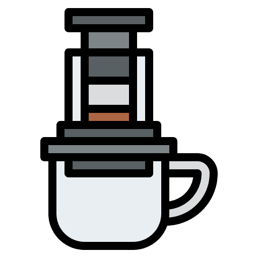 Aeropress brewing coffee maker espresso icon