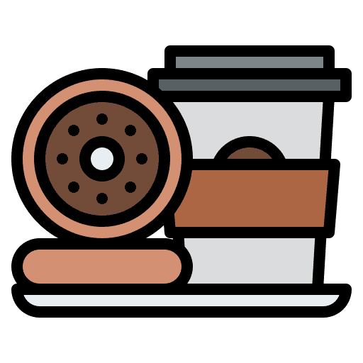 Coffee donut doughnut drink icon