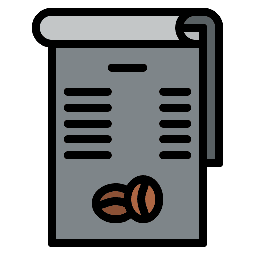 Coffee menu restaurant coffee menu coffee shop icon