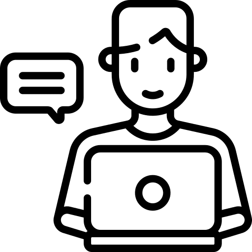 Blogger people laptop communications icon