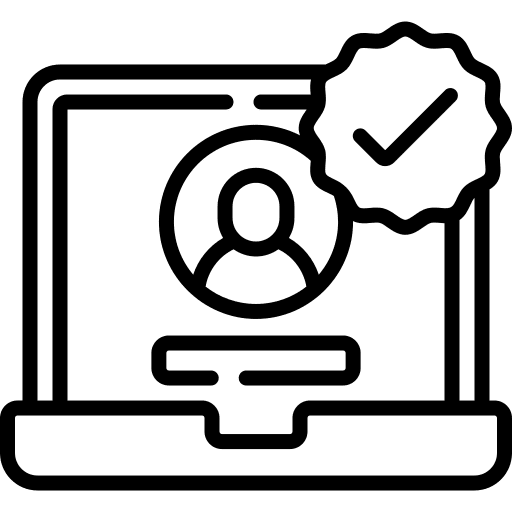 Verified account social media electronics checked box icon