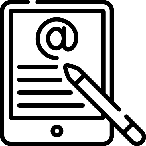 Mention writing at social media icon