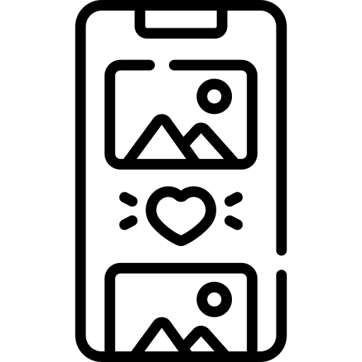 Photo like heart social media icon