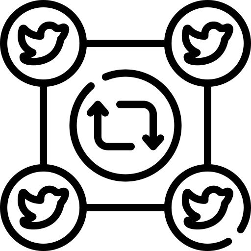 Retweet tweet trending brands and logotypes icon
