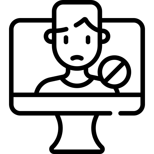 Block user monitor user electronics icon