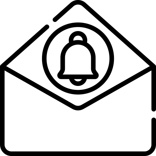 Letter notification bell envelope letter icon