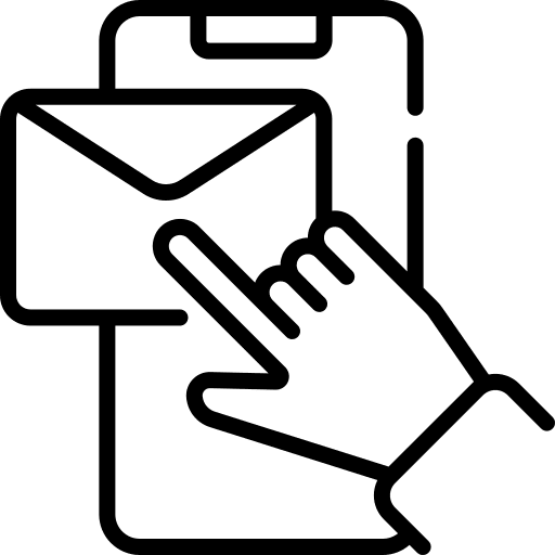 Message smartphone hands and gestures message icon