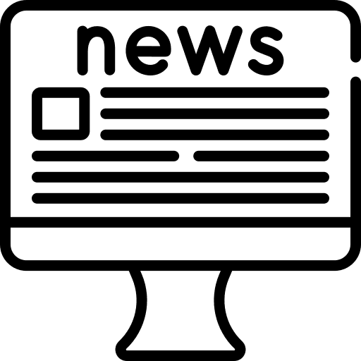 Newspaper computer screen newspaper icon