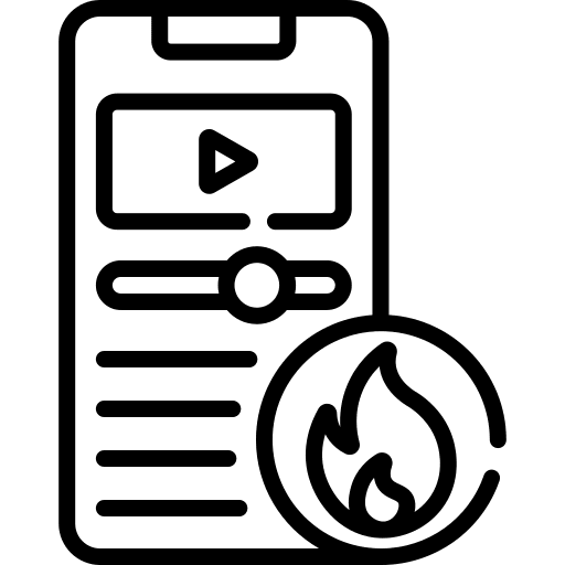 Trending topic music and multimedia trending topic burning icon