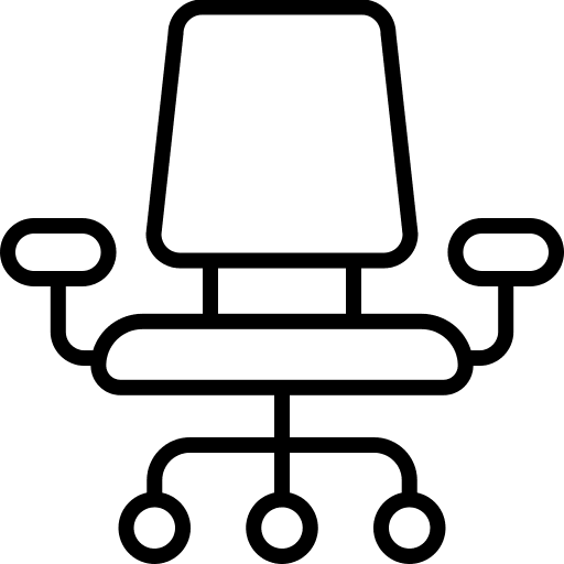 Desk chair office seat furniture and household icon