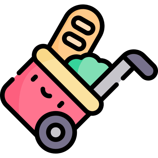 Cart shopping full grocery icon