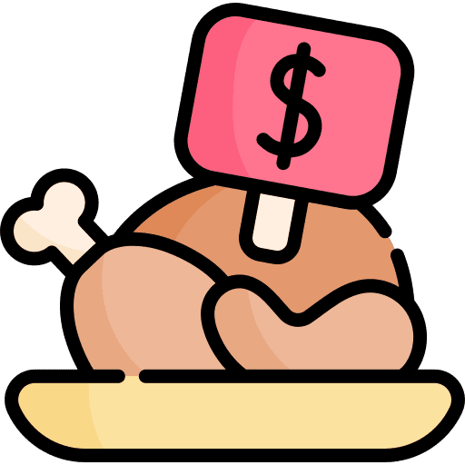 Chicken food and restaurant meat supermarket icon