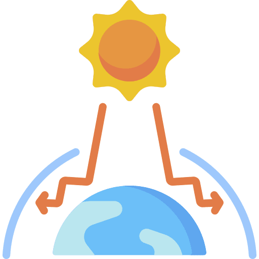 Greenhouse effect ecology and environment radiation climate change icon