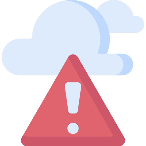 Hazardous weather cloudy triangle icon