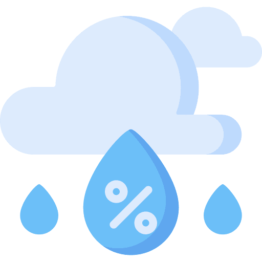 Precipitation forecast water drop percent icon