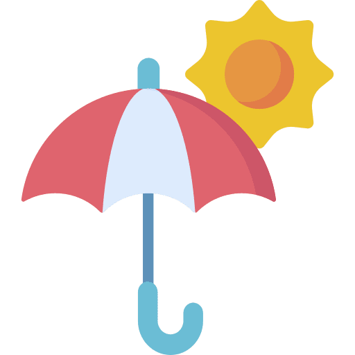 Umbrella sun weather radiation icon