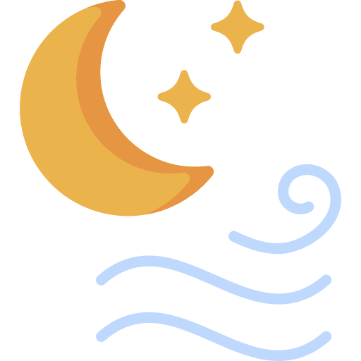 Breeze meteorology windy moon icon