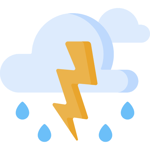 Heavy rain heavy rain thunderbolt meteorology icon