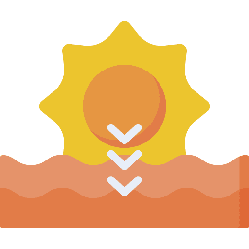 Sunset sunset sun wave icon