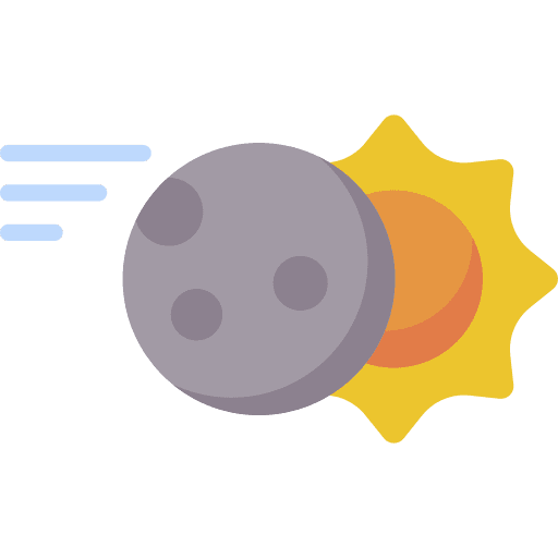 Eclipse sun moon phase icon