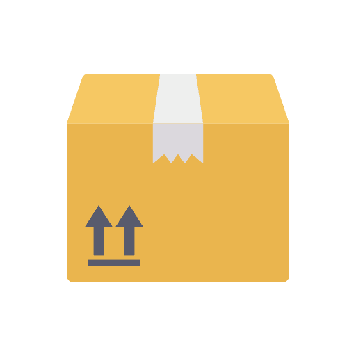 Parcel cargo carton shipping and delivery icon
