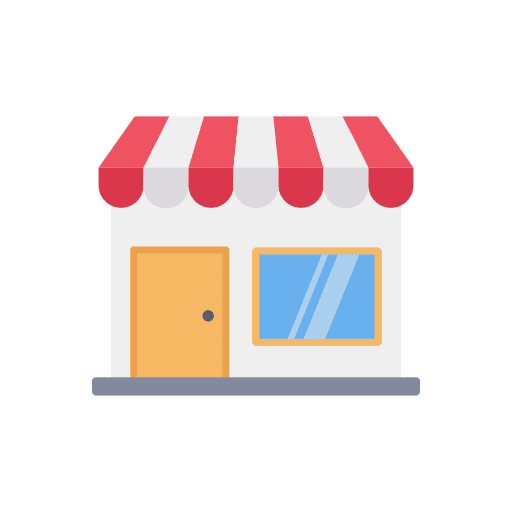 Store supermarket market architecture and city icon