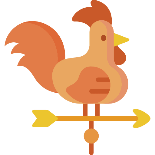 Weather vane signaling farming direction icon