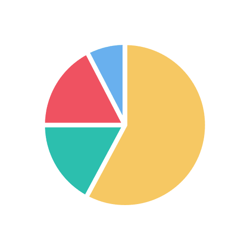 Pie chart statistics graph business and finance icon