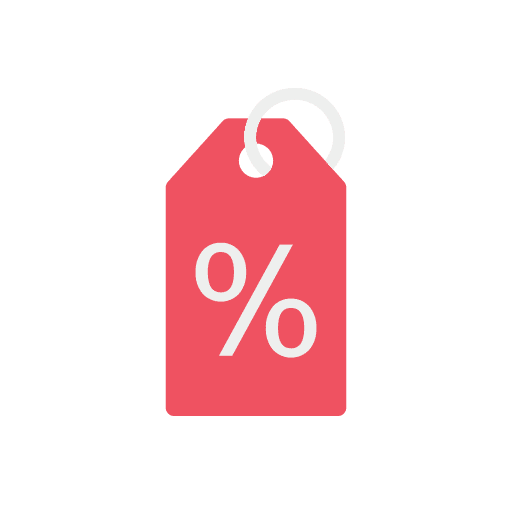 Price tag commerce and shopping percent percentage icon