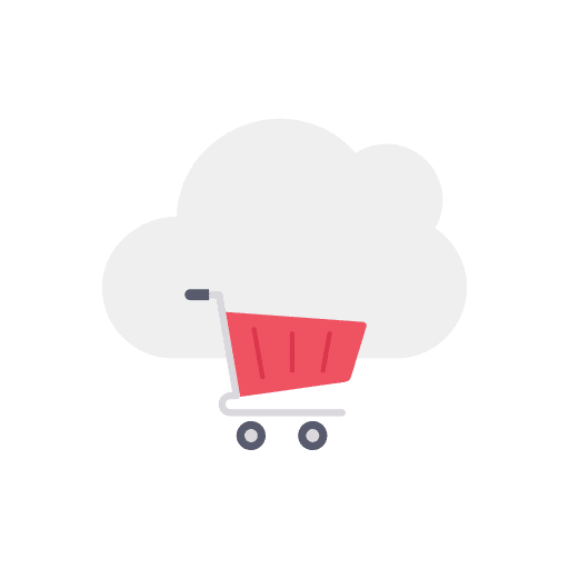 Shopping cart data storage cloud online shopping icon