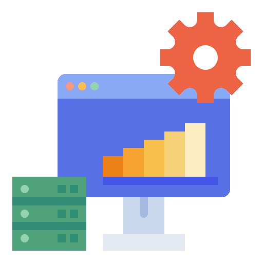 Big data technology database big data icon